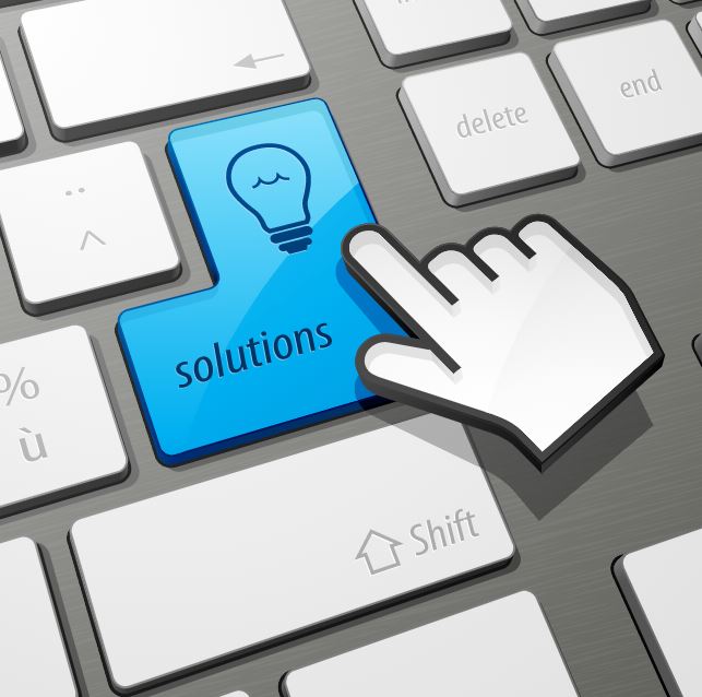 A keyboard which has written solutions on the enter key