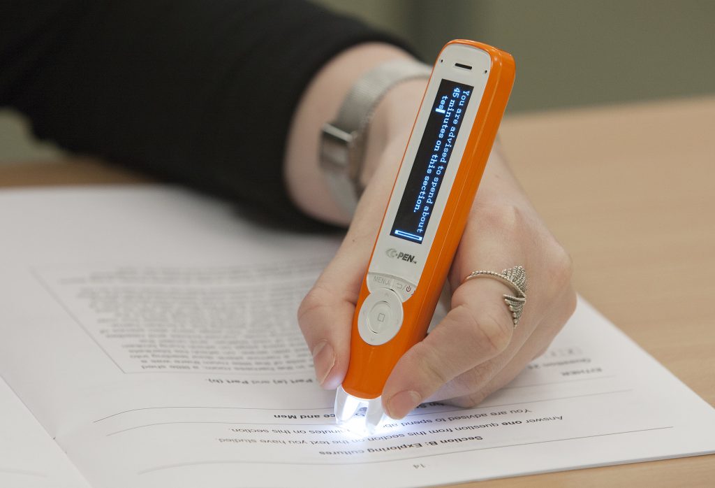 A girl using the ExamReader