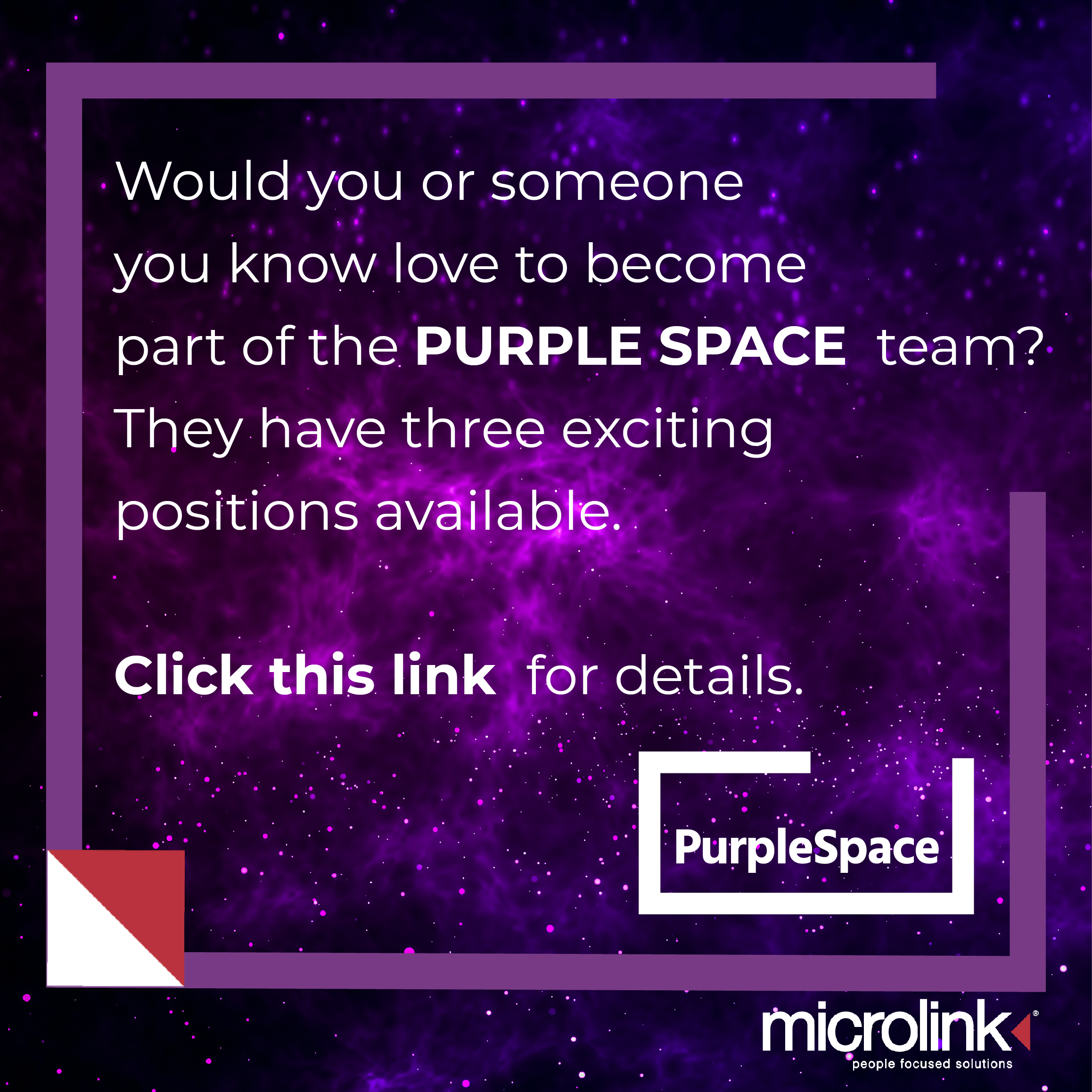 Do you want to become a Purple Space team? Click on the link below
