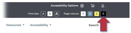 Figure 3: Theme selector for colour contrast