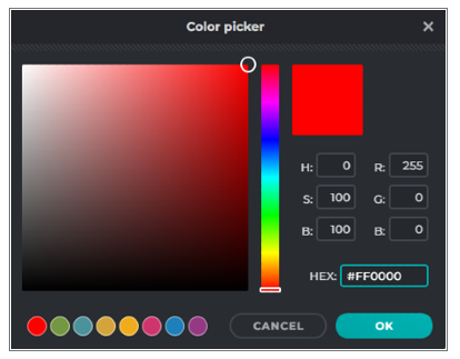 Figure 2: Colour picker tool in PIXLR E