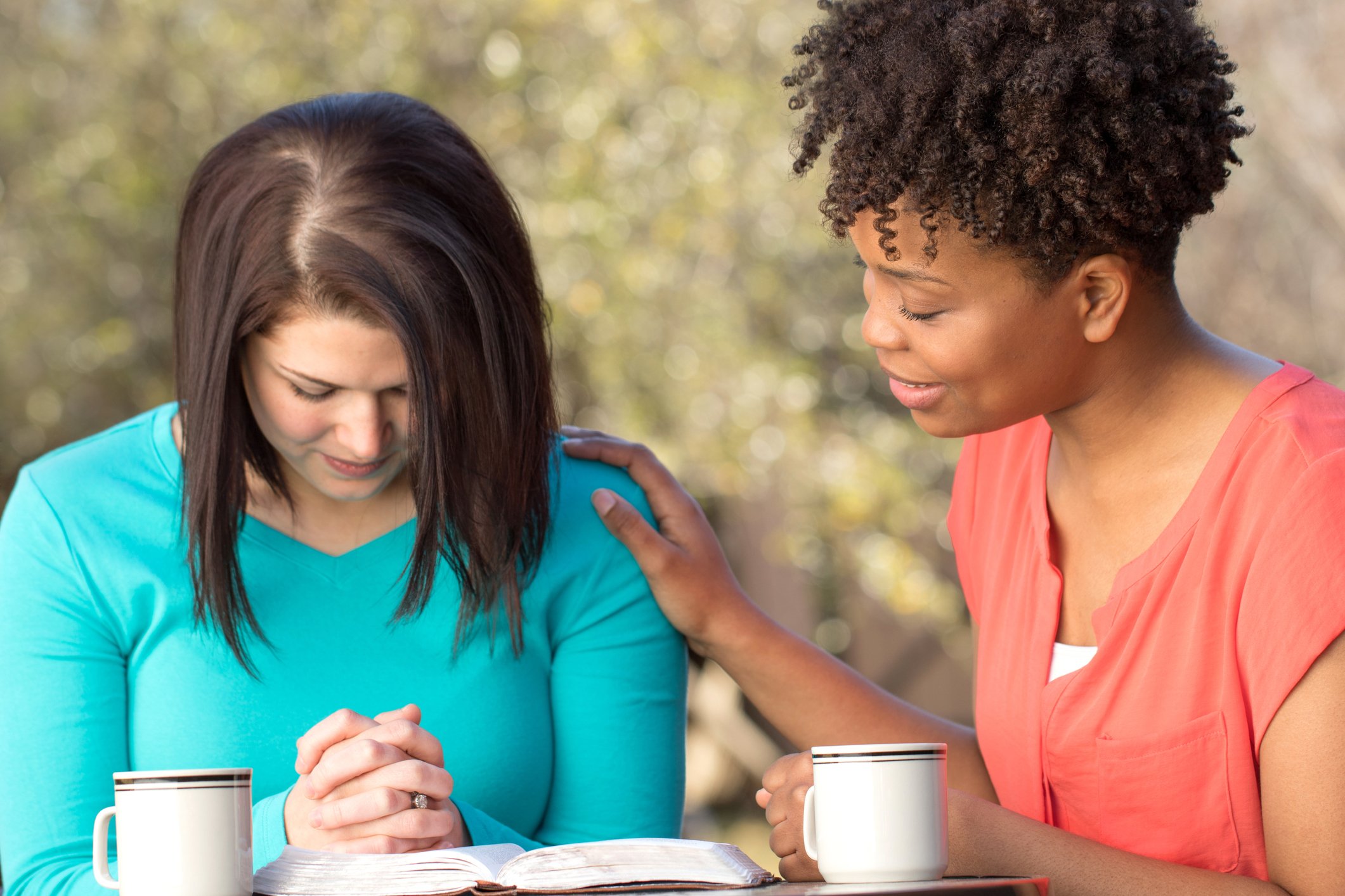 Two women talking to each other